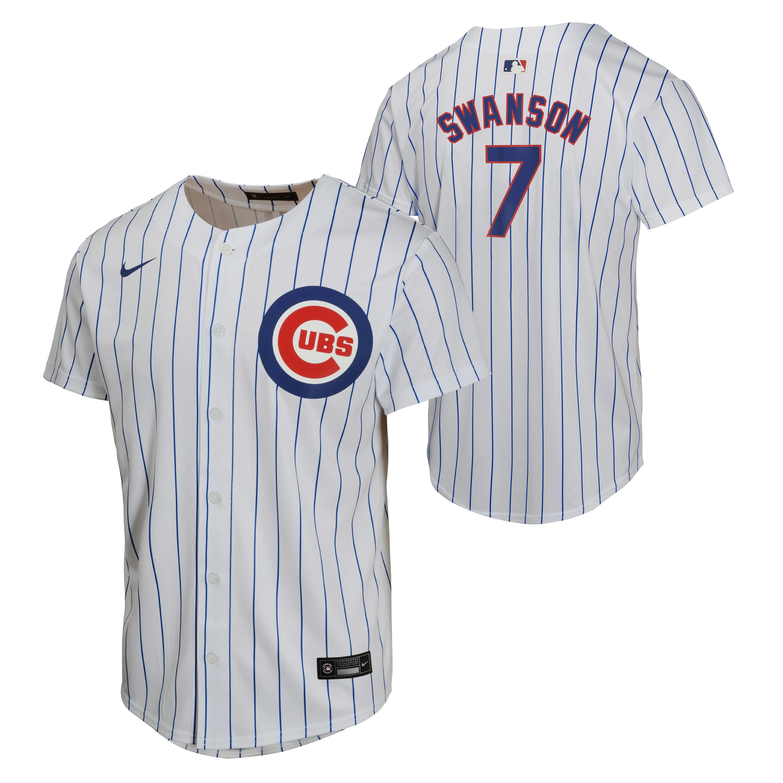 Youth Dansby Swanson Chicago Cubs NIKE White Home Game Replica Jersey