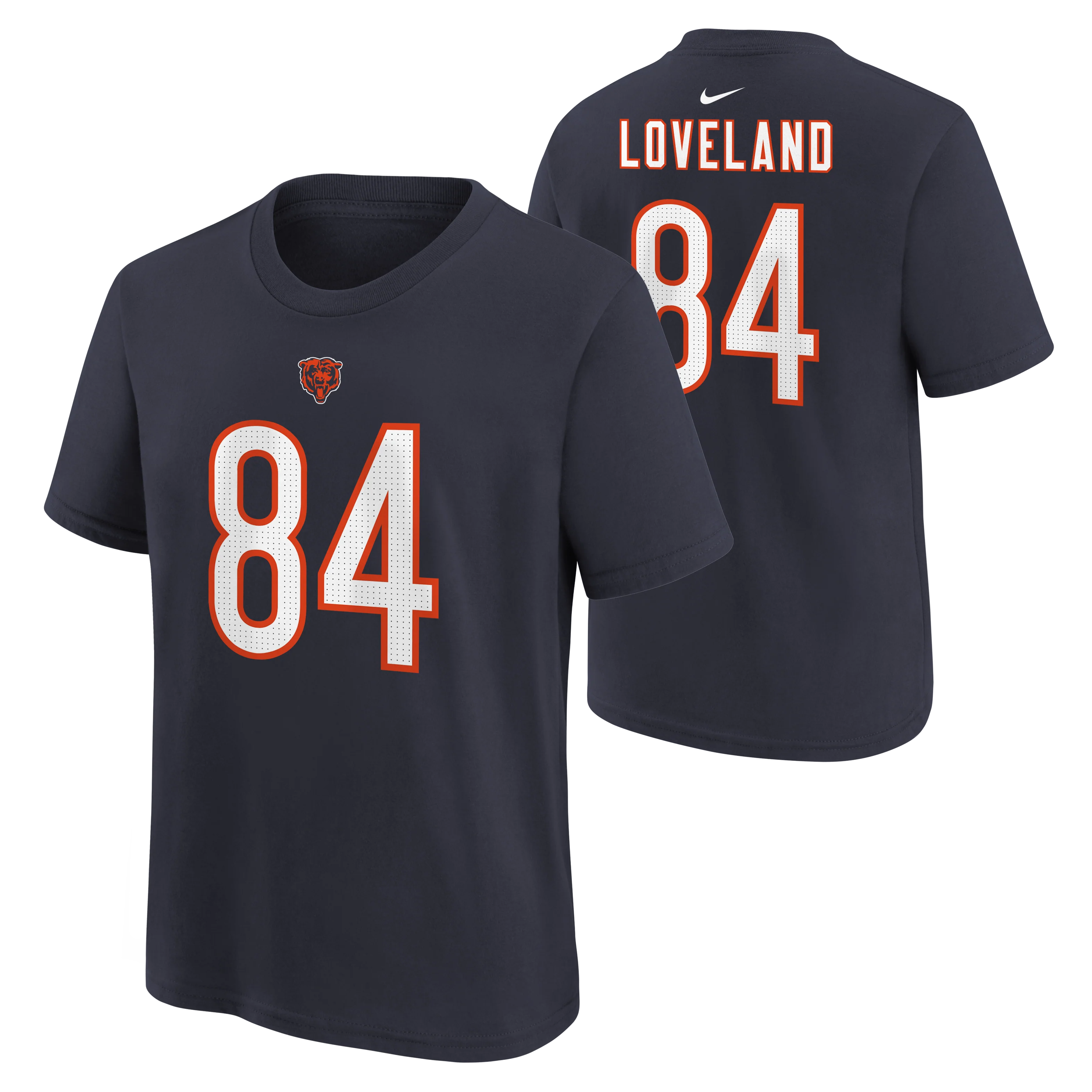 Youth Colston Loveland Chicago Bears Nike Navy FUSE Name & Number T-Shirt