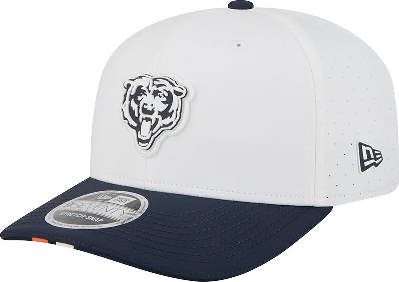 Men's Chicago Bears New Era White/Navy 2025 NFL Training Camp 9SEVENTY Adjustable Hat