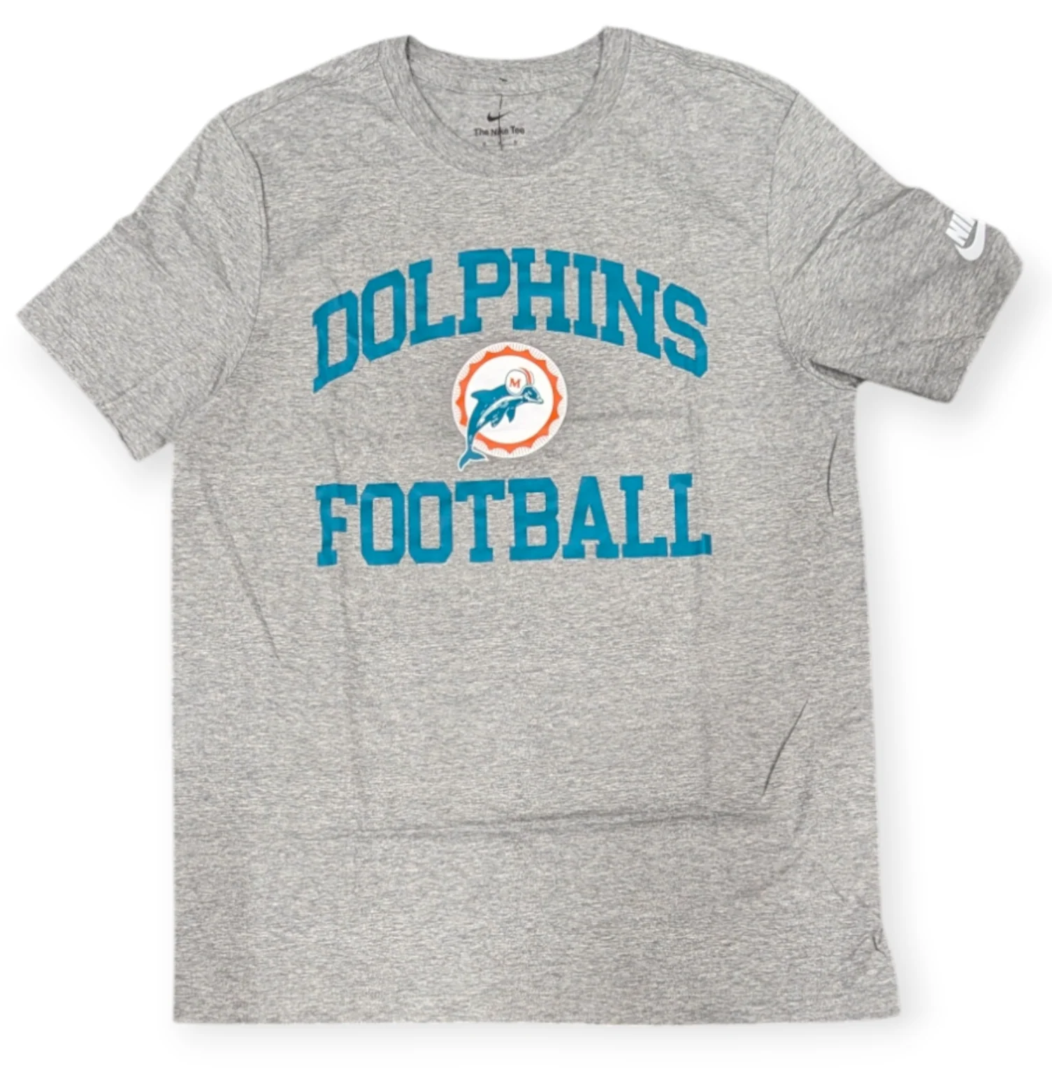 Men's Miami Dolphins Nike Throwback Gray Logo Essential Tee
