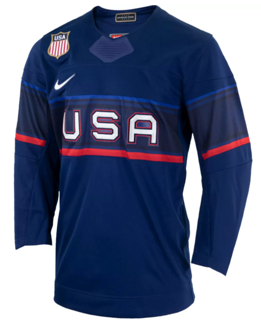 Mens USA Hockey 2022 Nike Olympic Navy Replica Jersey