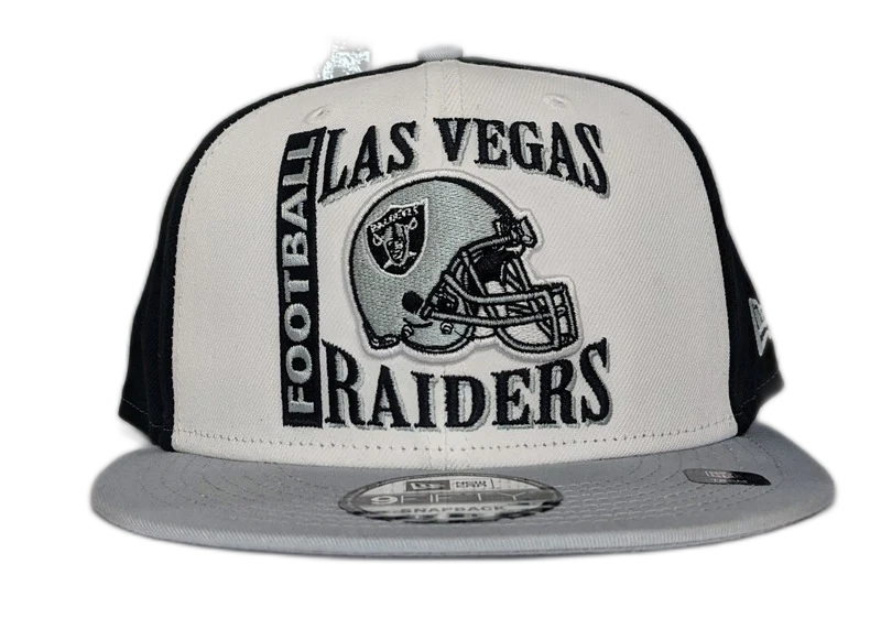 Las Vegas Raiders Raiders Historic Logo Retro Sport 3 Tone New Era 9FIFTY Snapback Hat