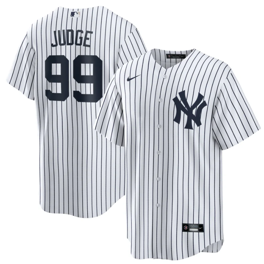 Men's Aaron Judge New York Yankees Nike Home White Replica Jersey With Name
