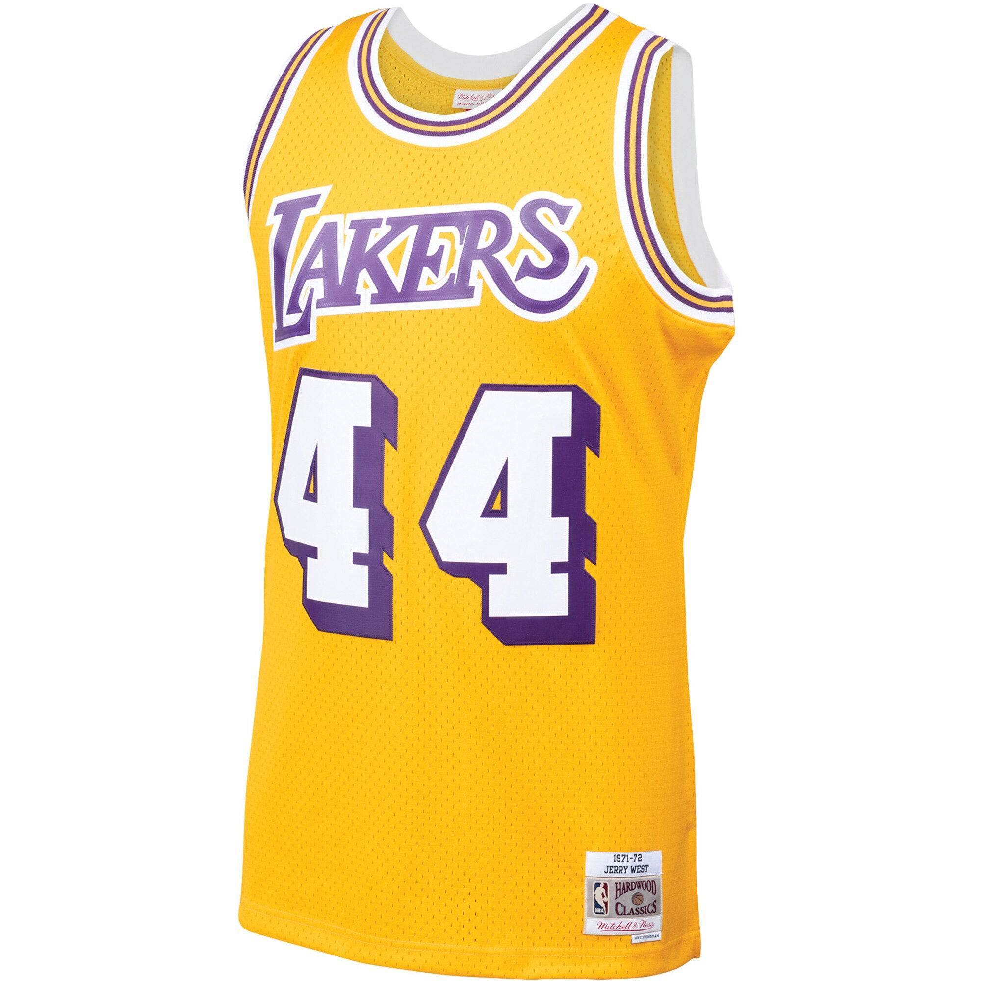 Mens Jerry West Los Angeles Lakers Mitchell & Ness Gold 1971-72 Hardwood Classics Swingman Jersey