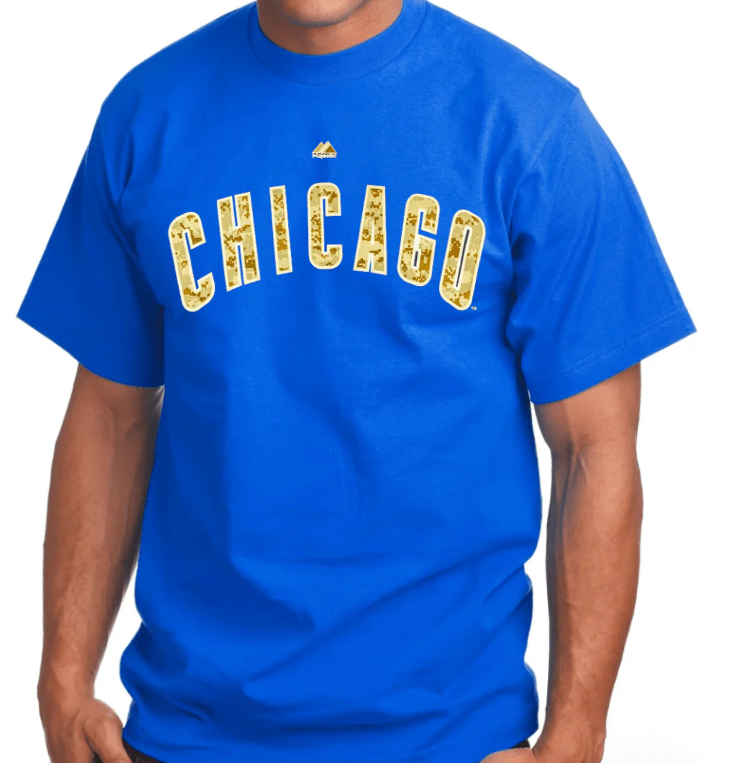 Men's Chicago Cubs Desert Camo Wordmark Tee