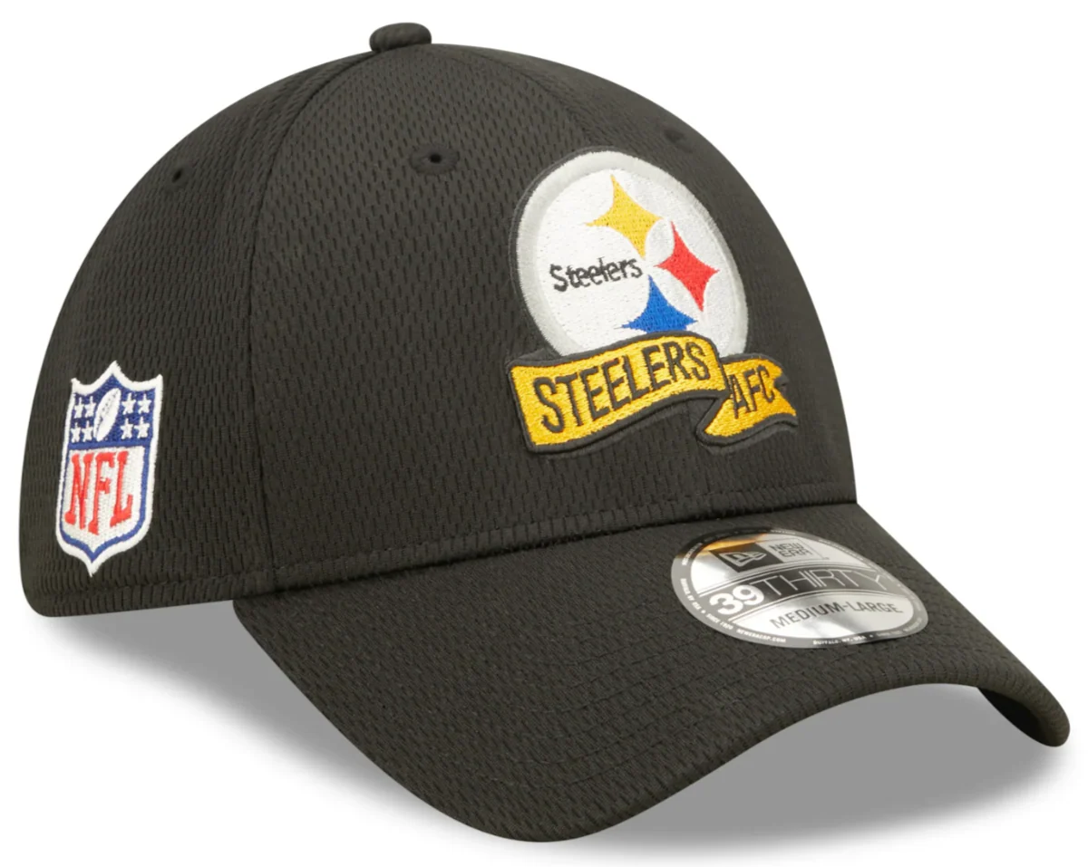 Men's Pittsburgh Steelers New Era Black 2022 Sideline Coaches 39THIRTY Flex Hat