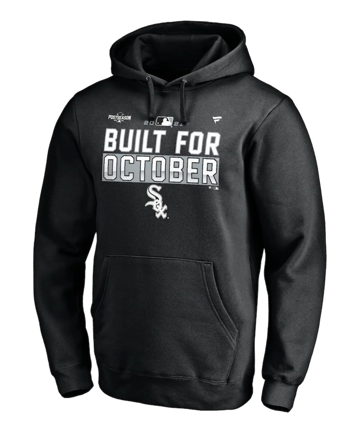 Men's Chicago White Sox Fanatics Branded Black 2021 Postseason Locker Room Pullover Hoodie