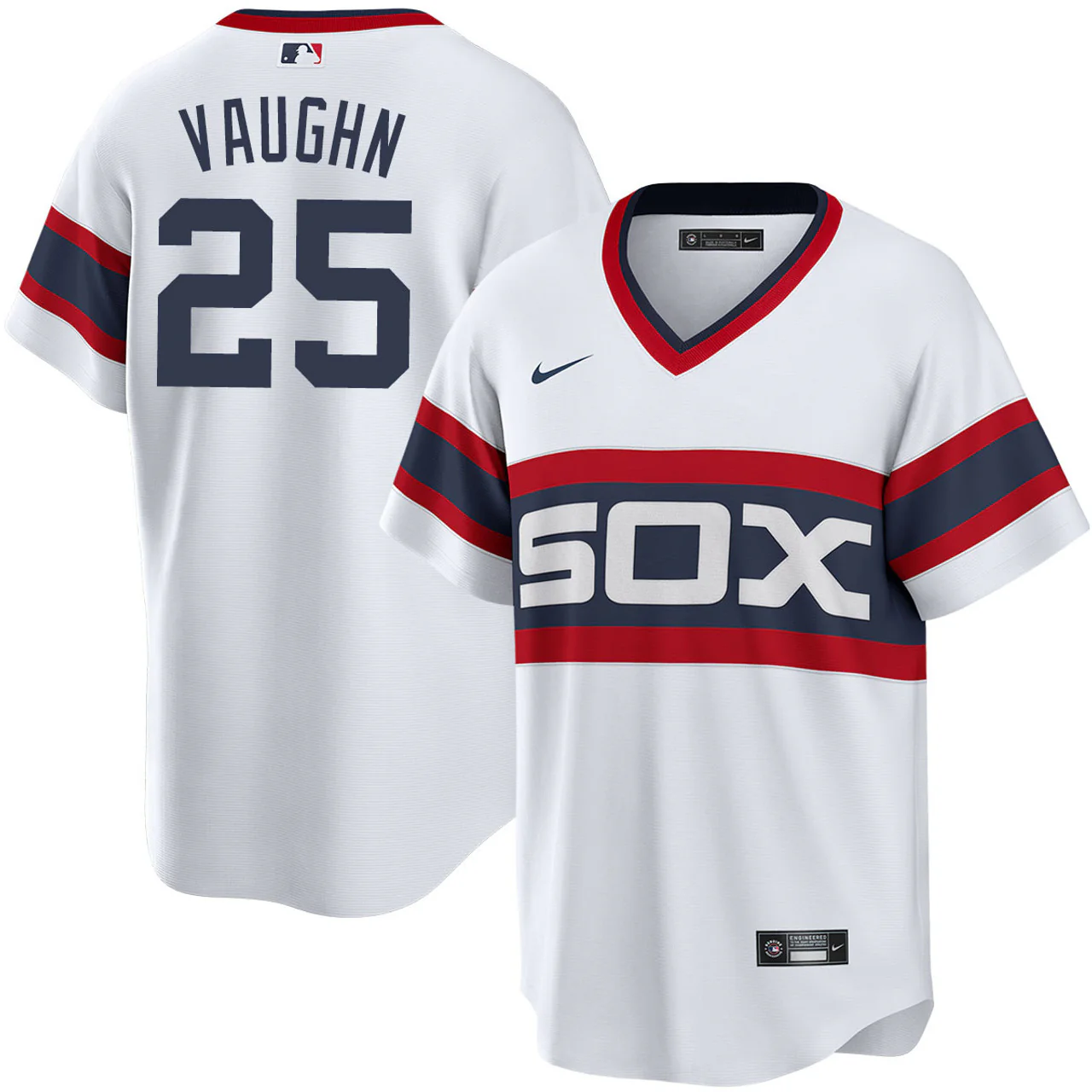 NIKE Men's Andrew Vaughn Chicago White Sox Home White 1983 Sunday Alternate Premium Stitch Replica Jersey