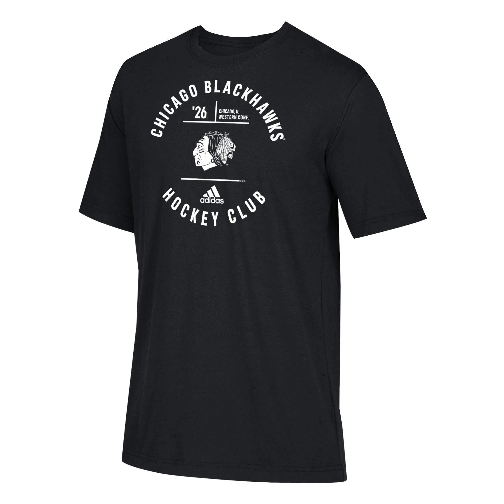 Mens Chicago Blackhawks Hockey Club Premium Adidas Black Tee