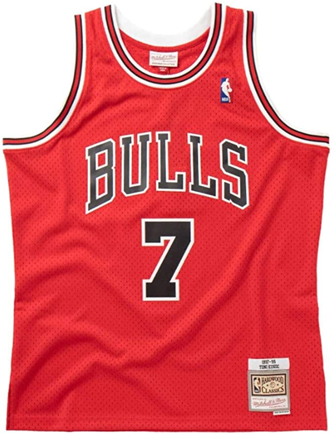 Mens Chicago Bulls Toni Kukoc Mitchell & Ness Red 1997-98 Hardwood Classics Swingman Jersey