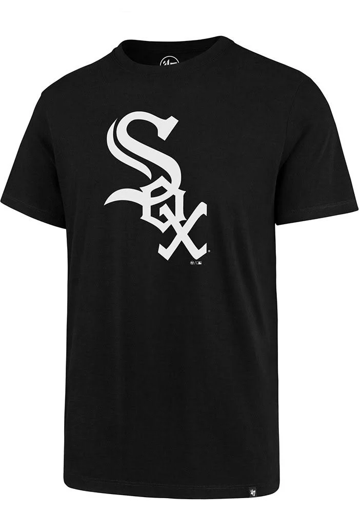 47 Brand Men's Chicago White Sox Jet Black Imprint Super Rival Tee