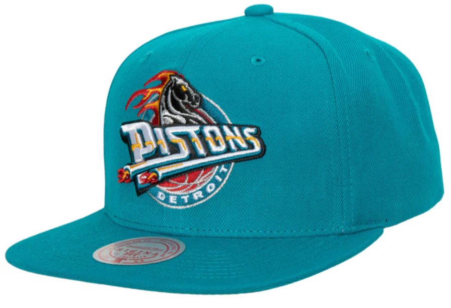 Men's Detroit Pistons Mitchell & Ness HWC Ground 2.0Teal Snapback Hat