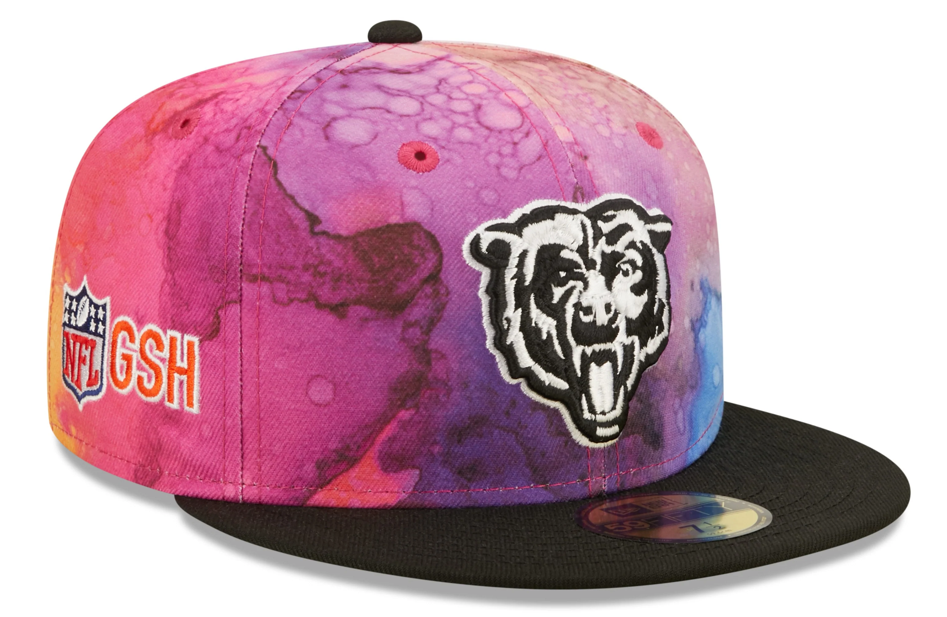 Men's Chicago Bears New Era 2022 Crucial Catch NFL Mascot Logo Multi Color Ink 59FIFTY Fitted Hat