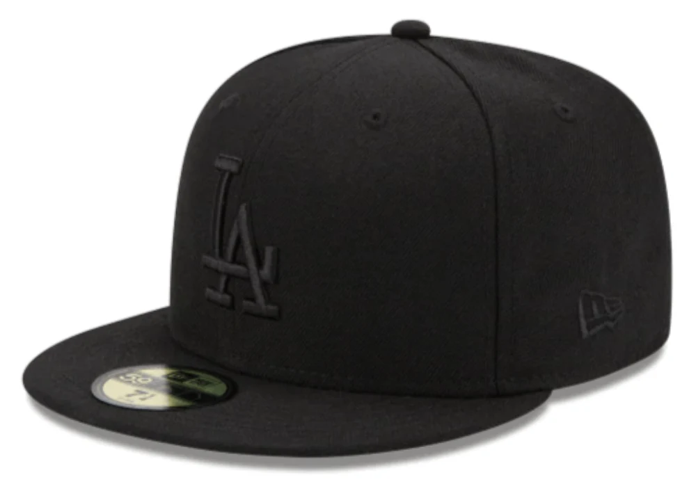 Los Angeles Dodgers Tonal Black On Black 59Fifty Fitted Hat