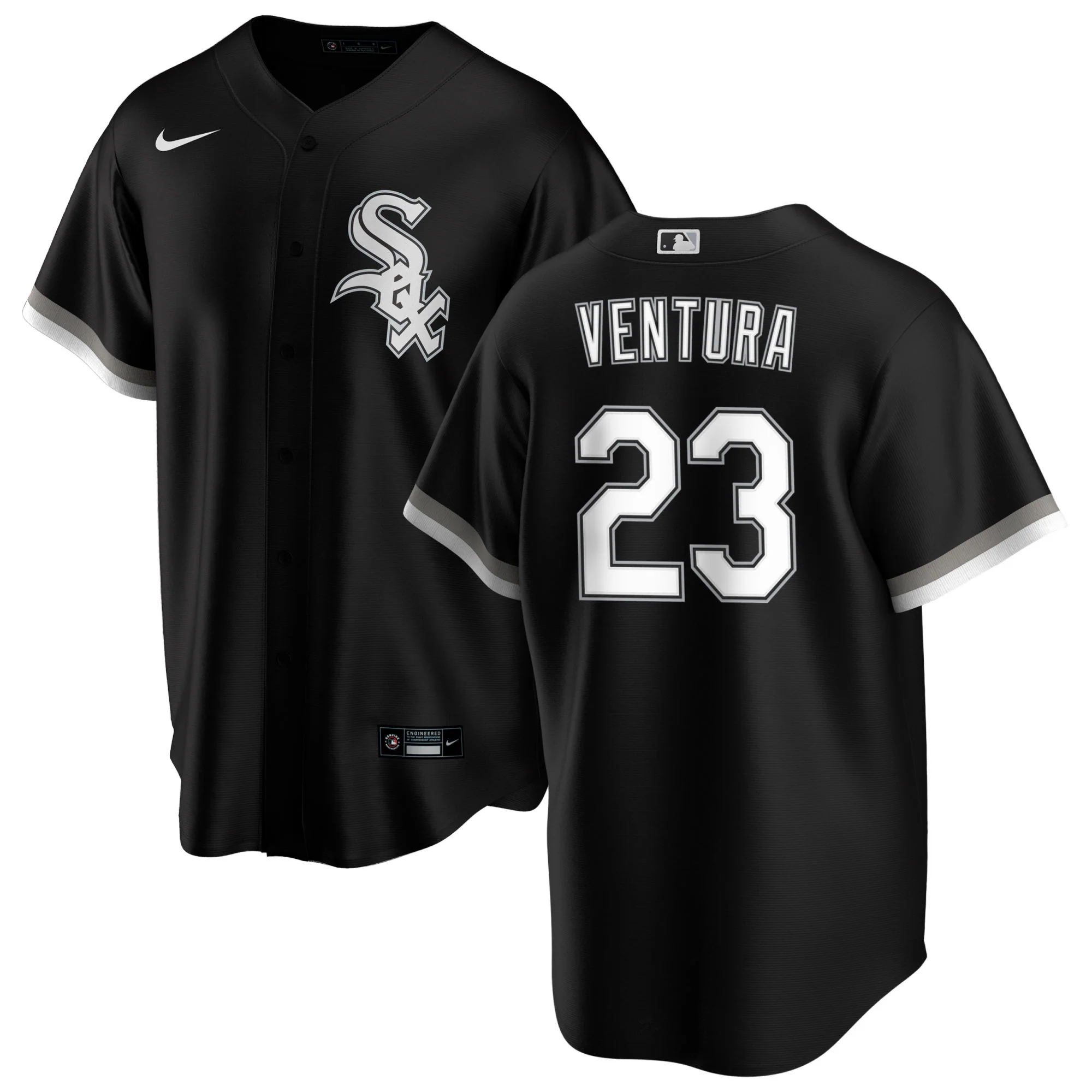 NIKE Men's Robin Ventura Chicago White Sox Black Alternate Premium Twill Replica Jersey