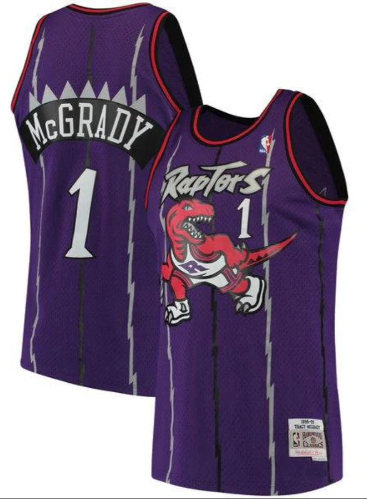 Men's Mitchell & Ness Tracy McGrady Toronto Raptors Purple 1998-99 Hardwood Classics Swingman Jersey