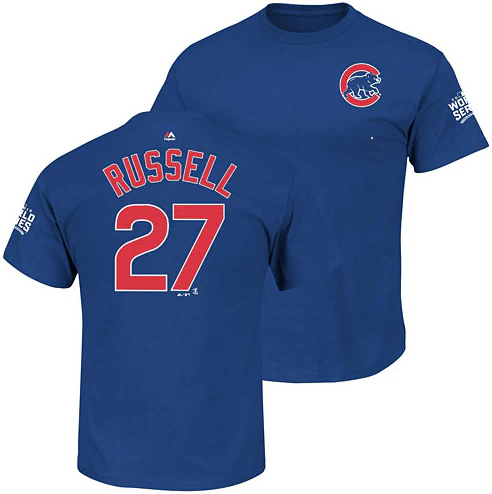 Chicago Cubs Youth Addison Russell 2016 World Series Name and Number T-Shirt