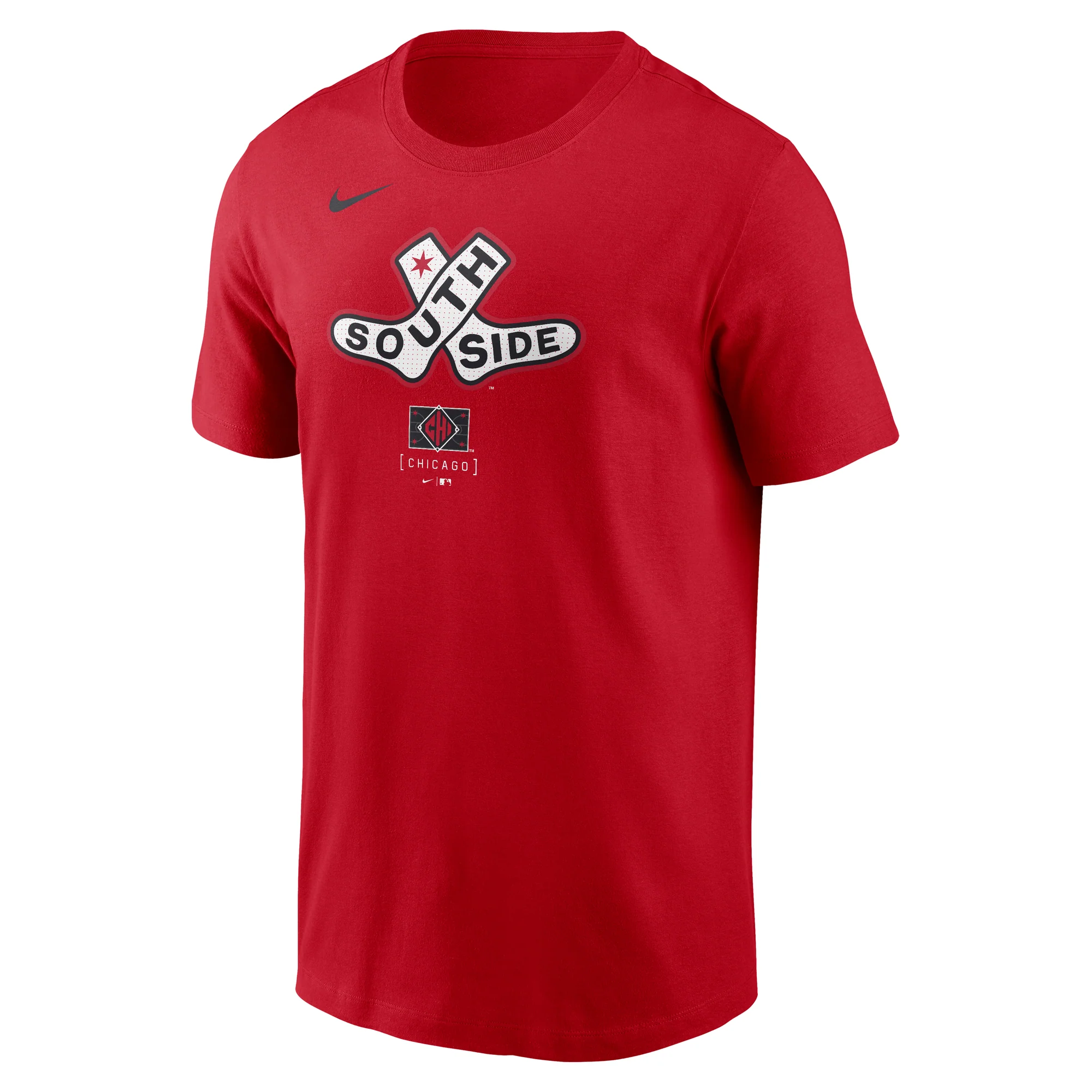 Nike Men's Chicago White Sox 2025 City Connect Logo Red Cotton T-Shirt