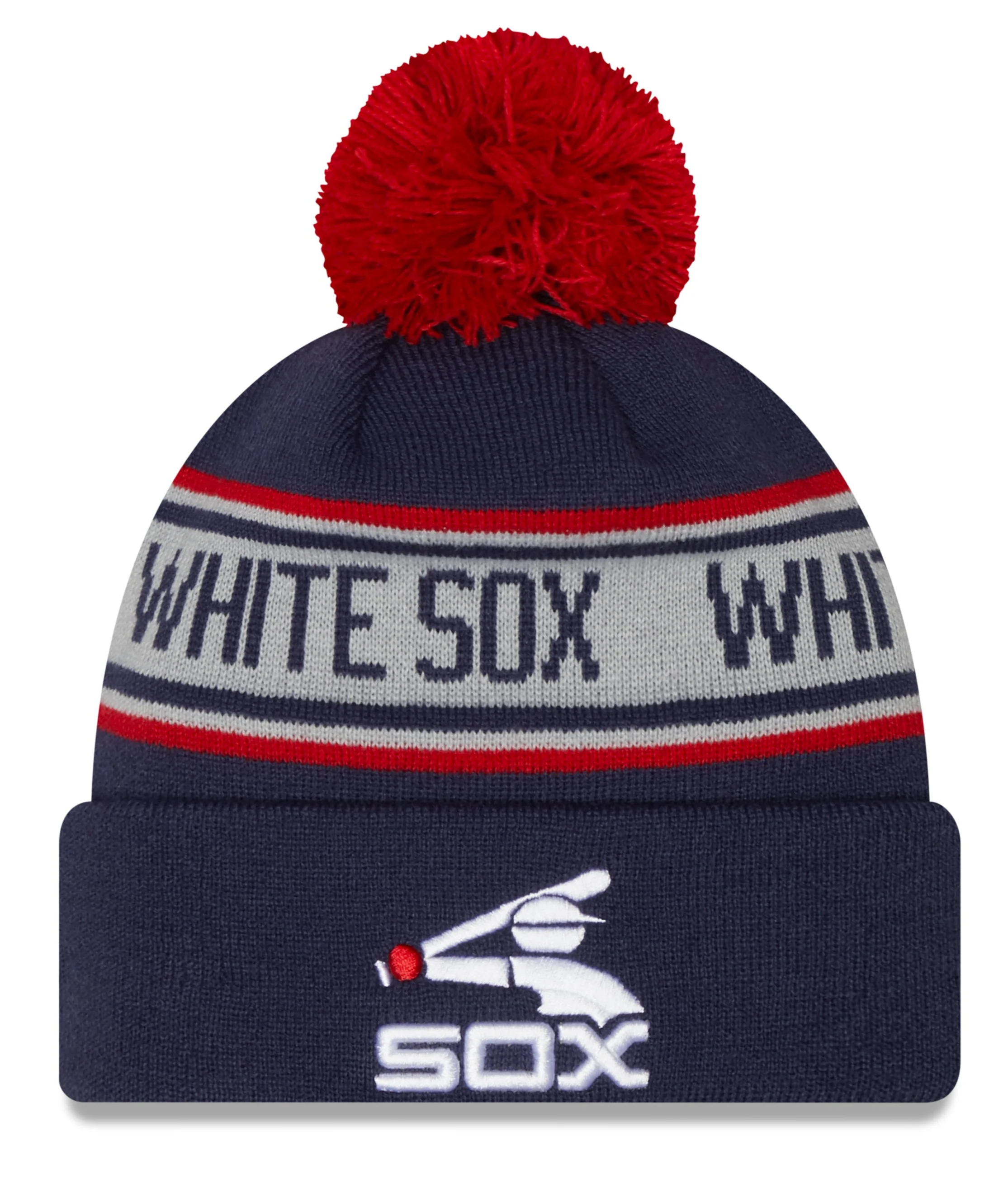 Child Chicago White Sox New Era Junior Cooperstown Collection Repeat Navy Cuffed Pom Knit Hat