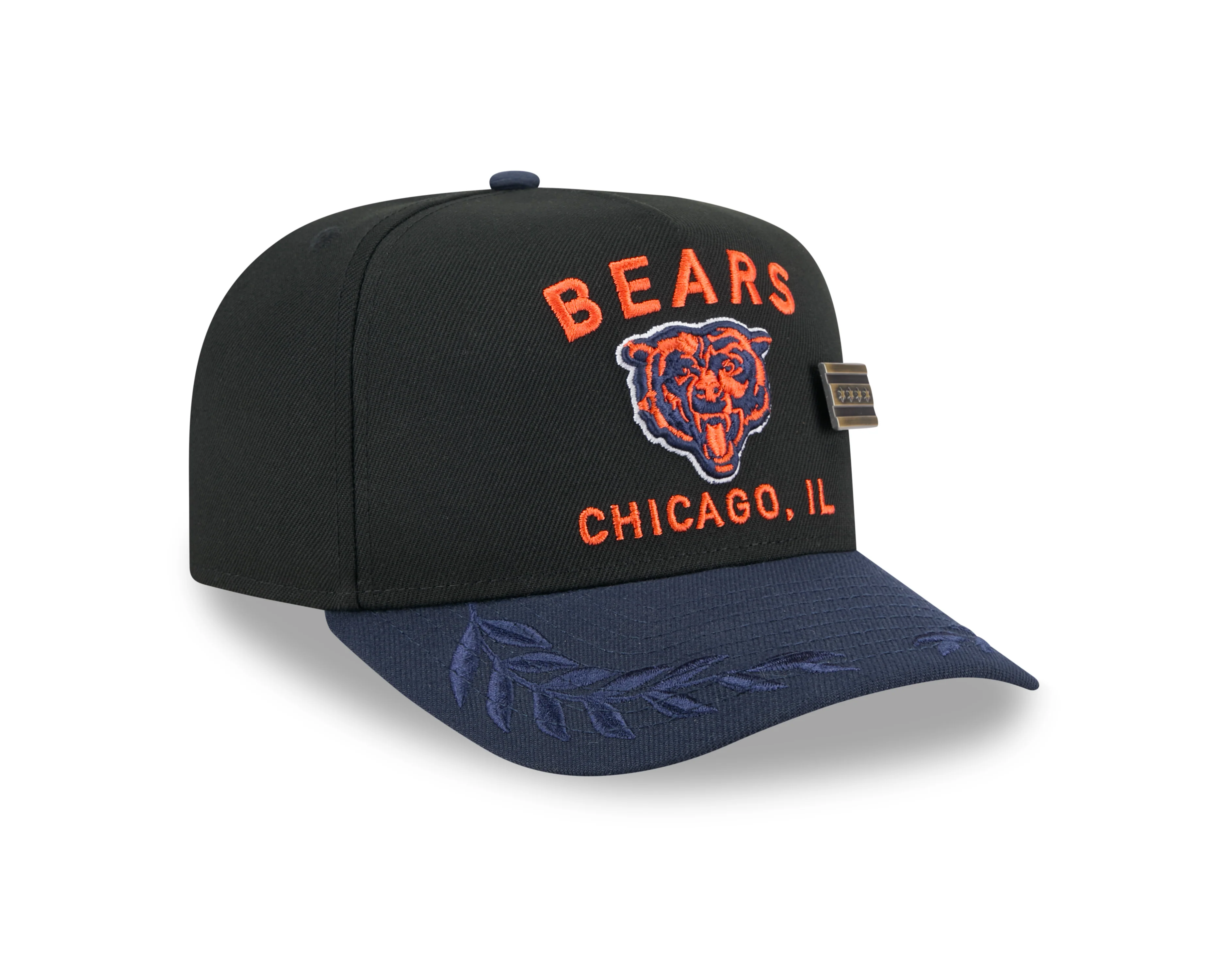 Men's Chicago Bears New Era Black 2025 On Stage NFL Draft A-Frame 59FIFTY Fitted Hat