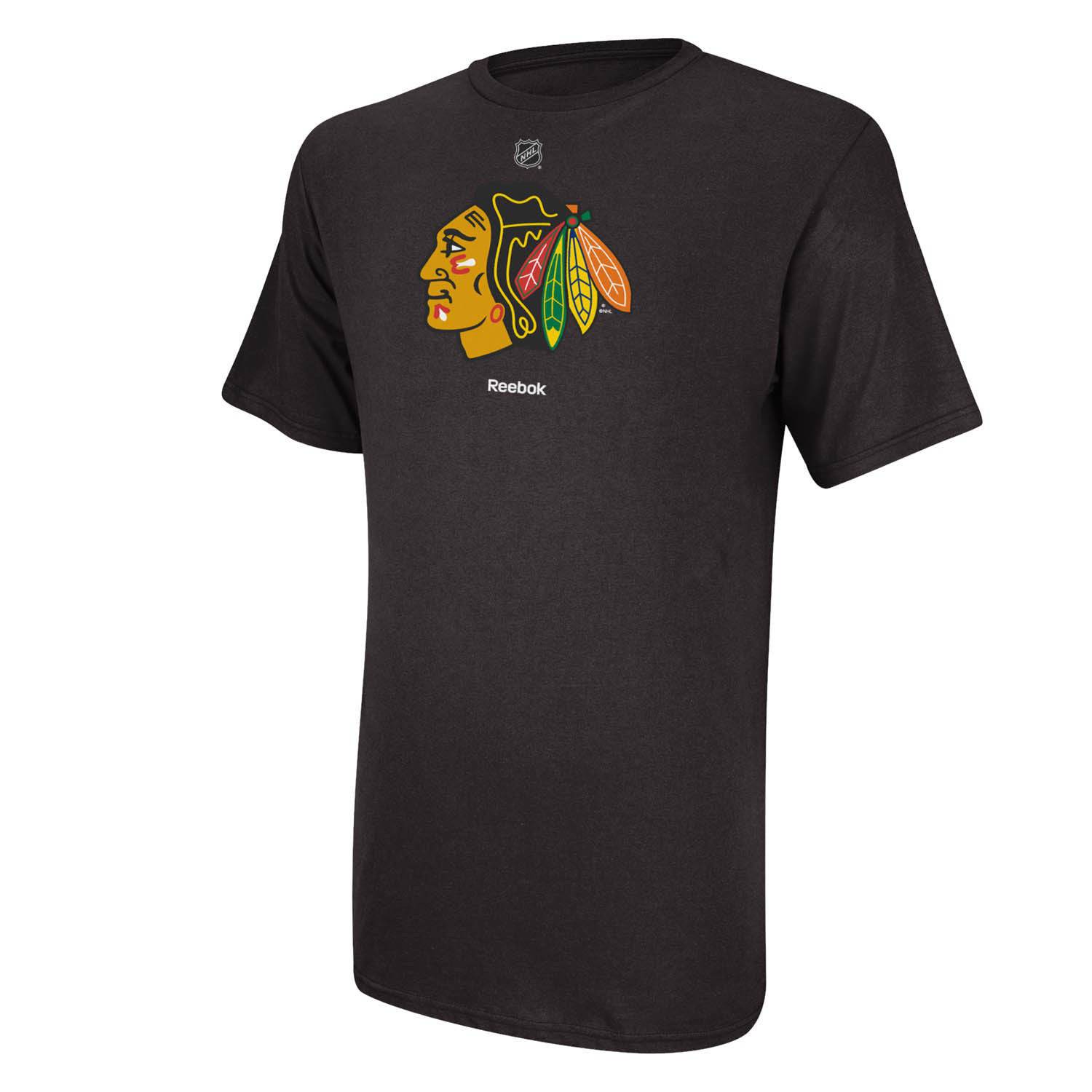 Chicago Blackhawks Basic Logo Tee-Black By Reebok