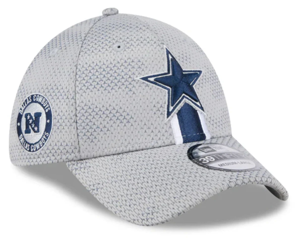 Men's Dallas Cowboys New Era 2024 Sideline Gray 39THIRTY Flex Hat
