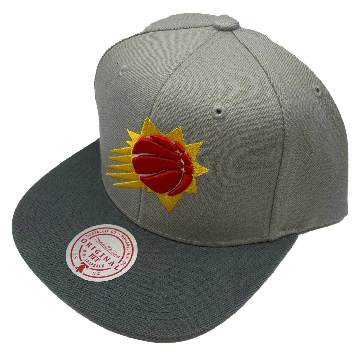 Men's Phoenix Suns NBA Cool Grey 3 Mitchell & Ness Snapback Hat
