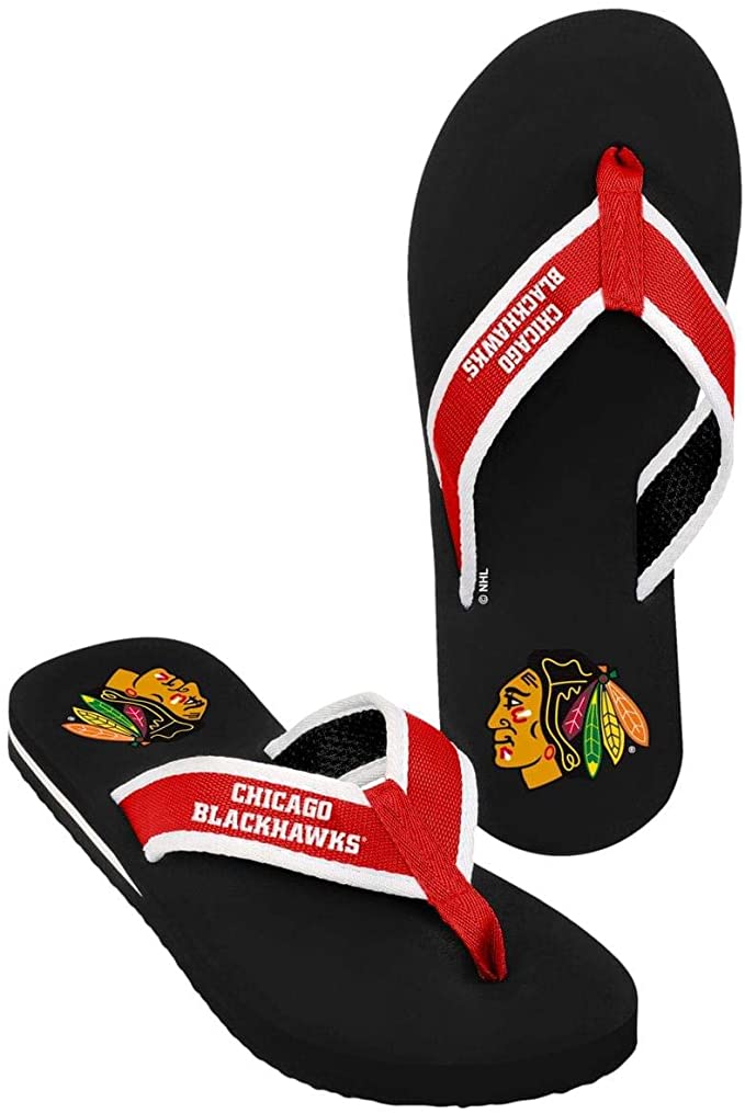 Chicago Blackhawks Men's Team Color Contour Flip Flop