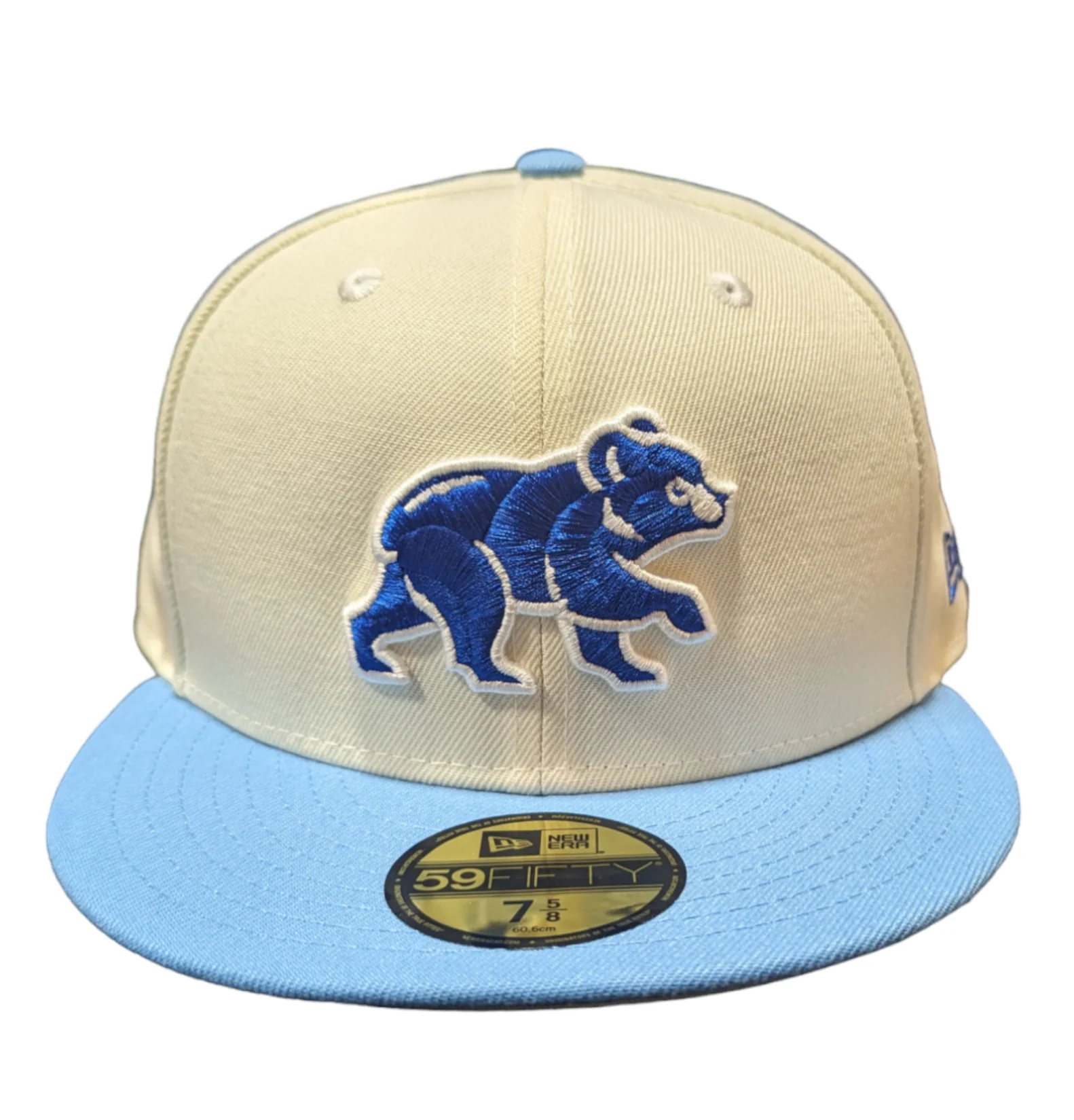 Chicago Cubs Chrome/Sky Blue Spring Training Bear New Era 59FIFTY Fitted Hat