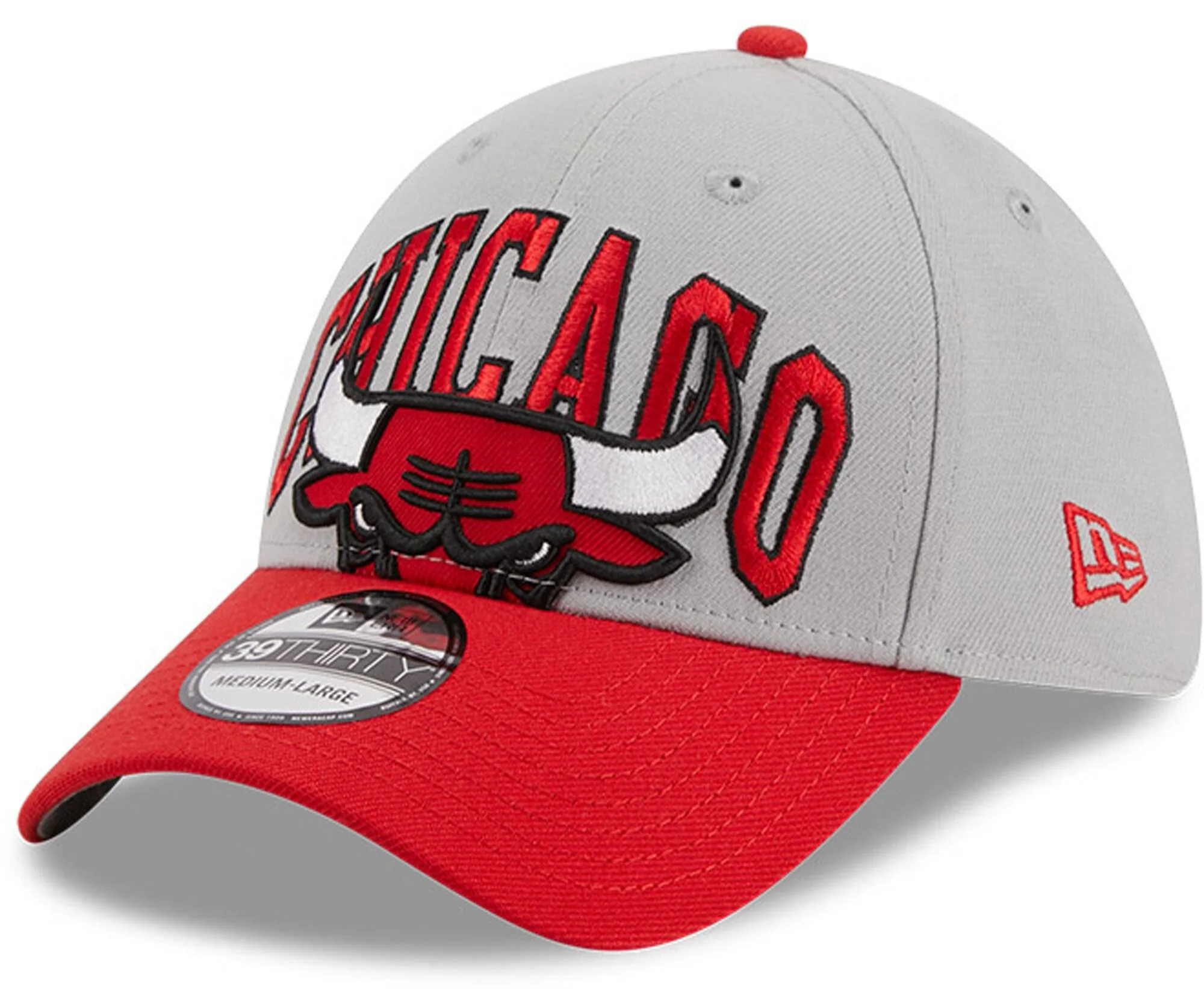 Men's Chicago Bulls New Era Gray/Red Tip-Off Two-Tone 39THIRTY Flex Hat