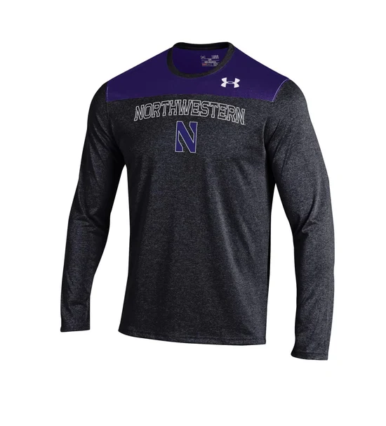Men's Northwestern Wildcats Under Armour Foundation Long Sleeve Tech Tee