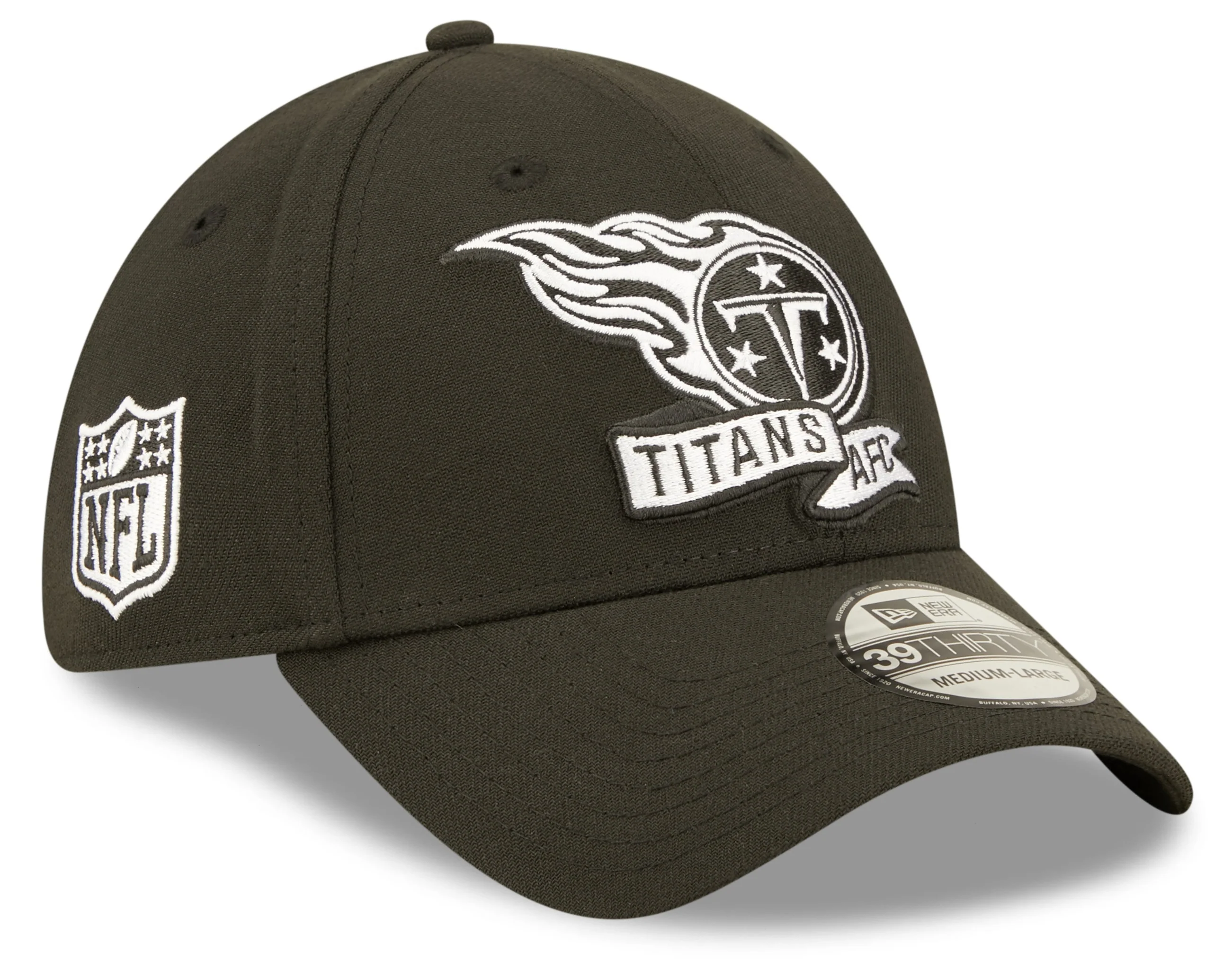 Men's Tennessee Titans New Era Black 2022 Sideline 39THIRTY Flex Hat