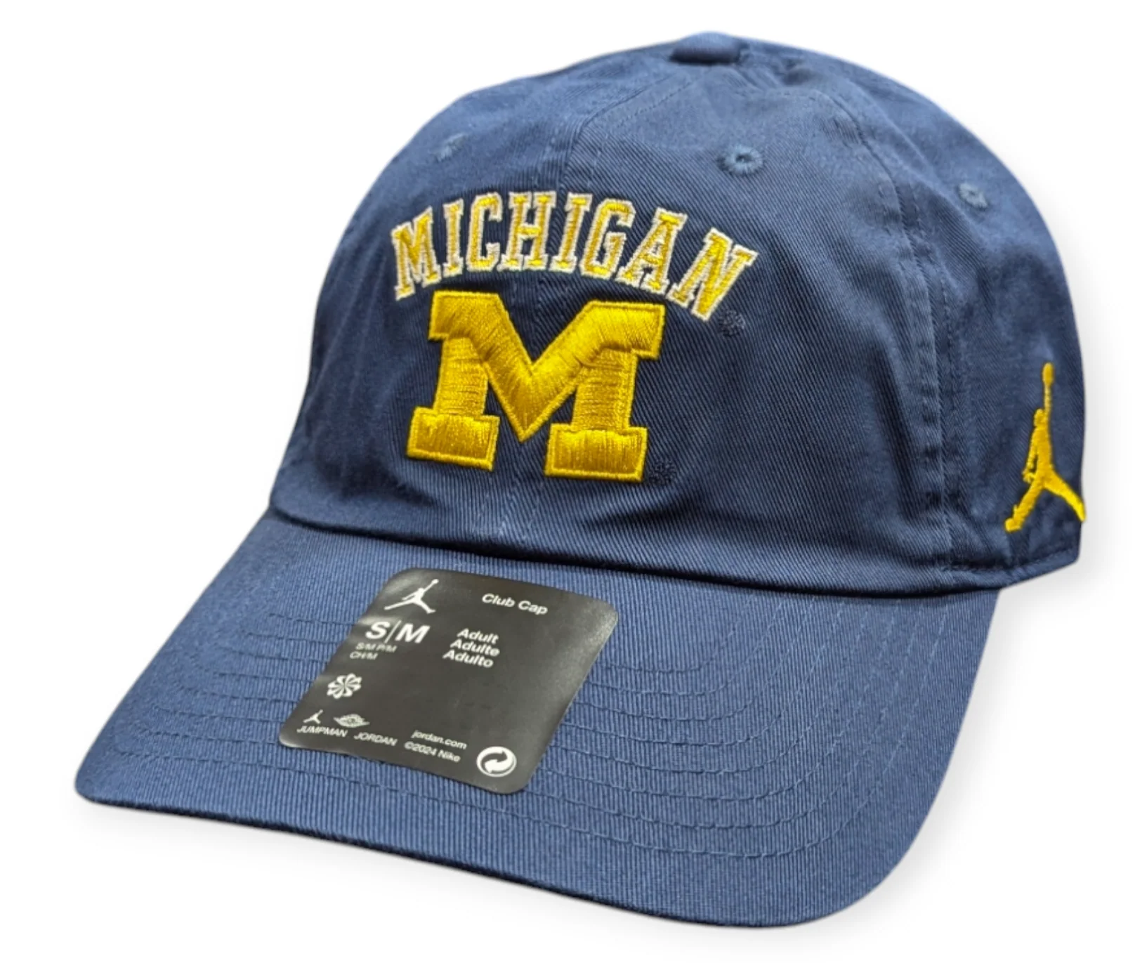 Michigan Wolverines Nike Club Navy Dri-Fit Unstructured Adjustable Hat