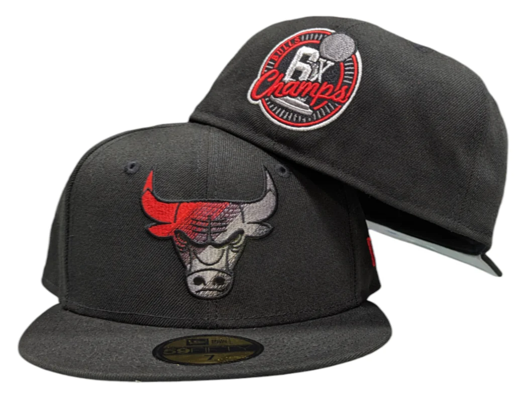 Chicago Bulls New Era Logo Fade 6X Black 59FIFTY Fitted Hat