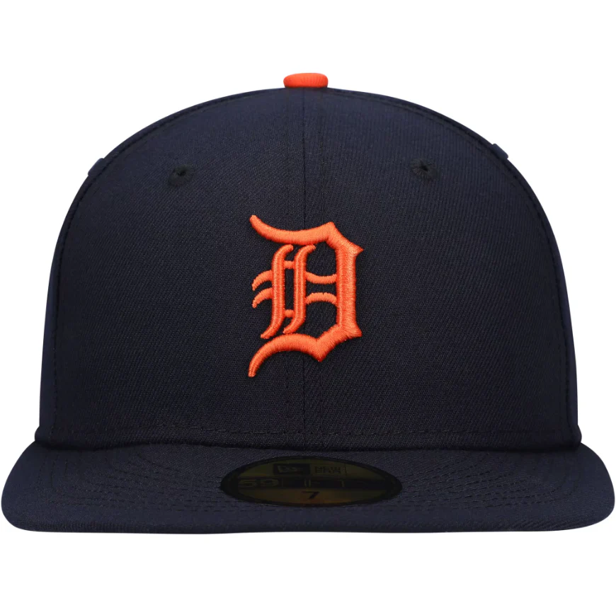 Men's Detroit Tigers New Era Navy Road Authentic Collection On-Field Logo 59FIFTY Fitted Hat