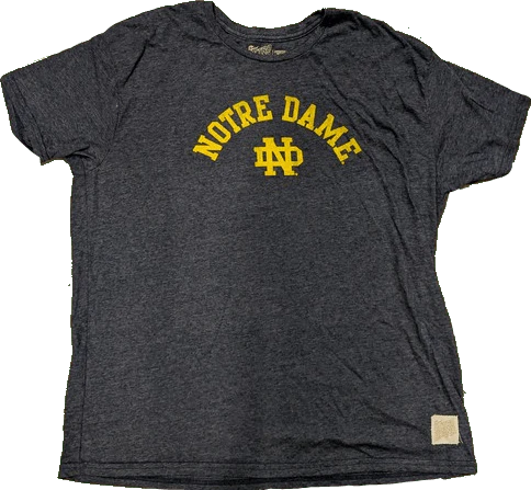 Men's NCAA Notre Dame Fighting Irish Retro Brand Navy Arch Script TriBlend Tee
