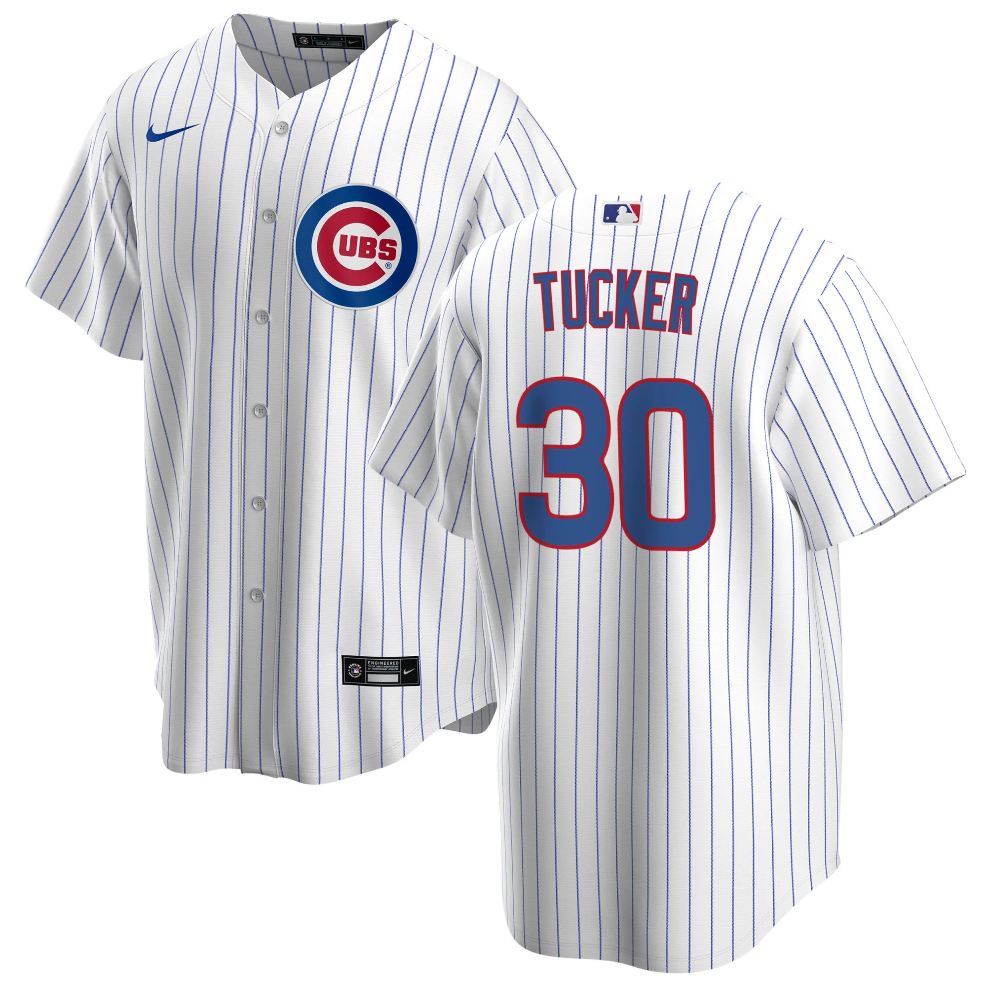 NIKE Men's Chicago Cubs Kyle Tucker White Home Replica Jersey
