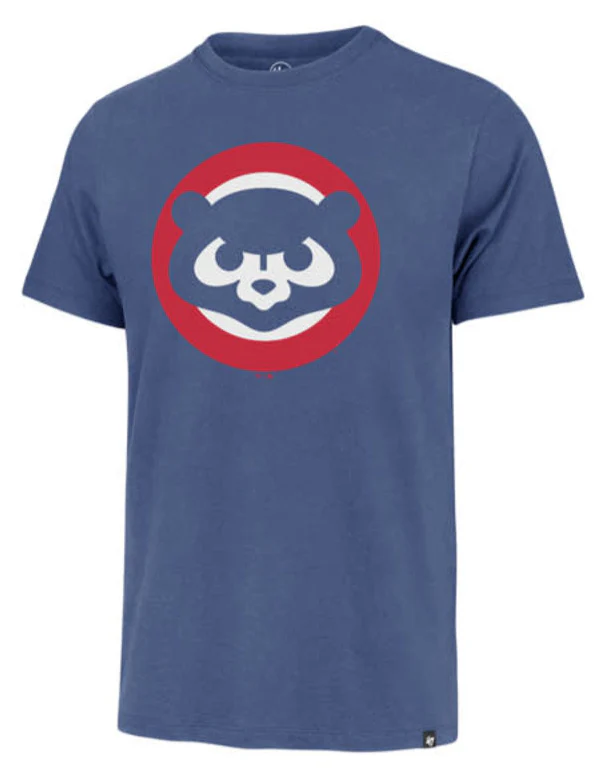 47 Mens Chicago Cubs Royal 1984 Logo Imprint Franklin T-Shirt