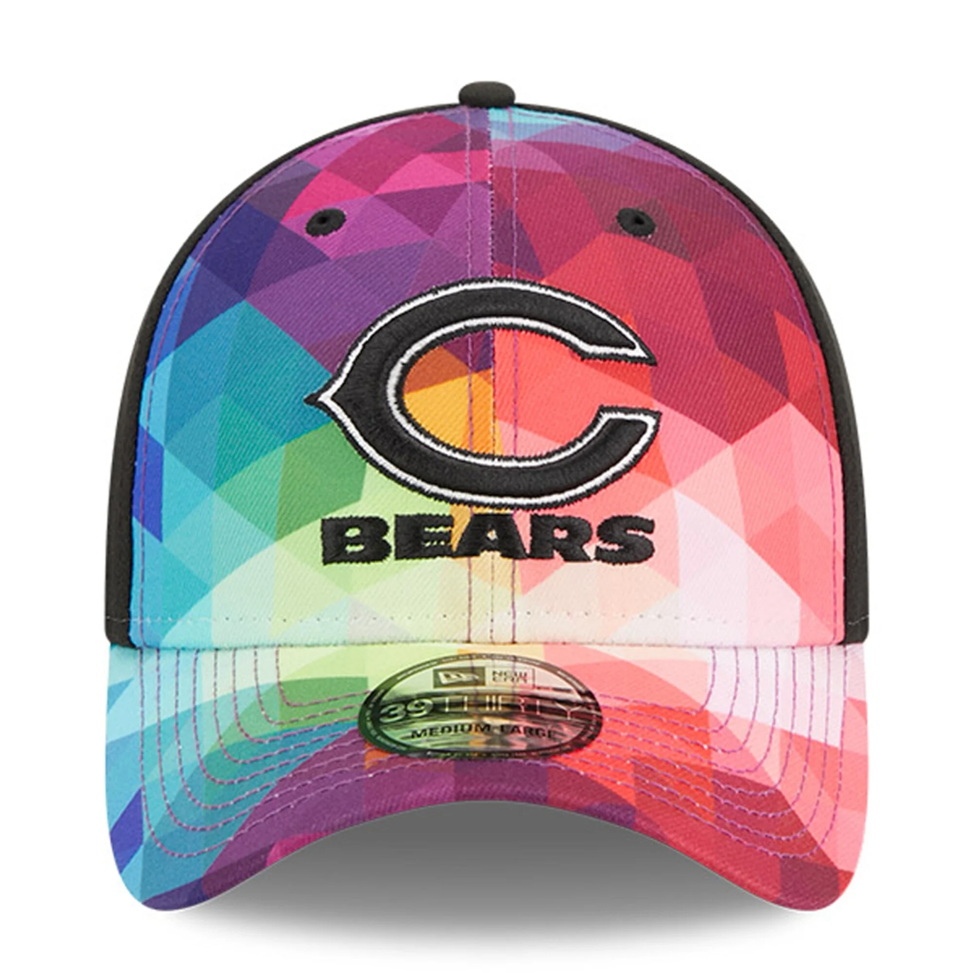 Men's Chicago Bears New Era Pink 2023 NFL Crucial Catch Alternate Logo 39THIRTY Flex Hat
