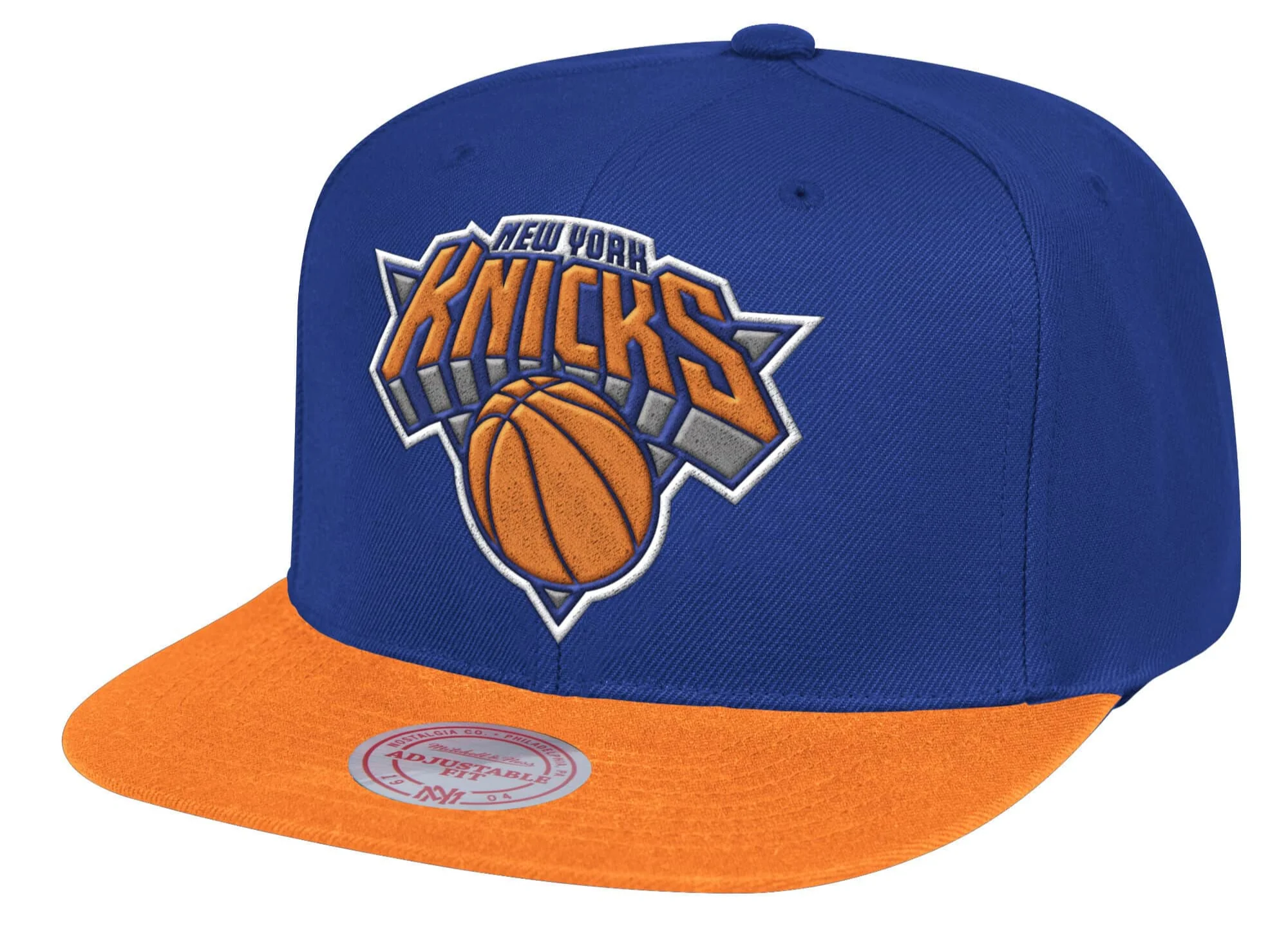 Mens NBA New York Knicks Blue/Orange 2 Tone Snapback Hat By Mitchell And Ness