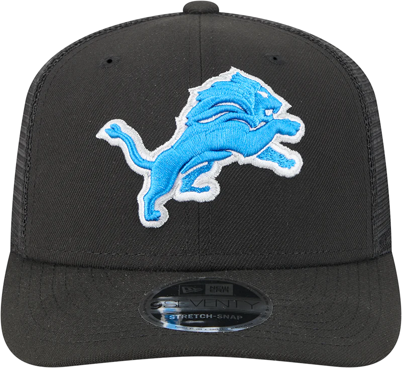 Detroit Lions New Era Black Trucker Primary 9SEVENTY Trucker Hat