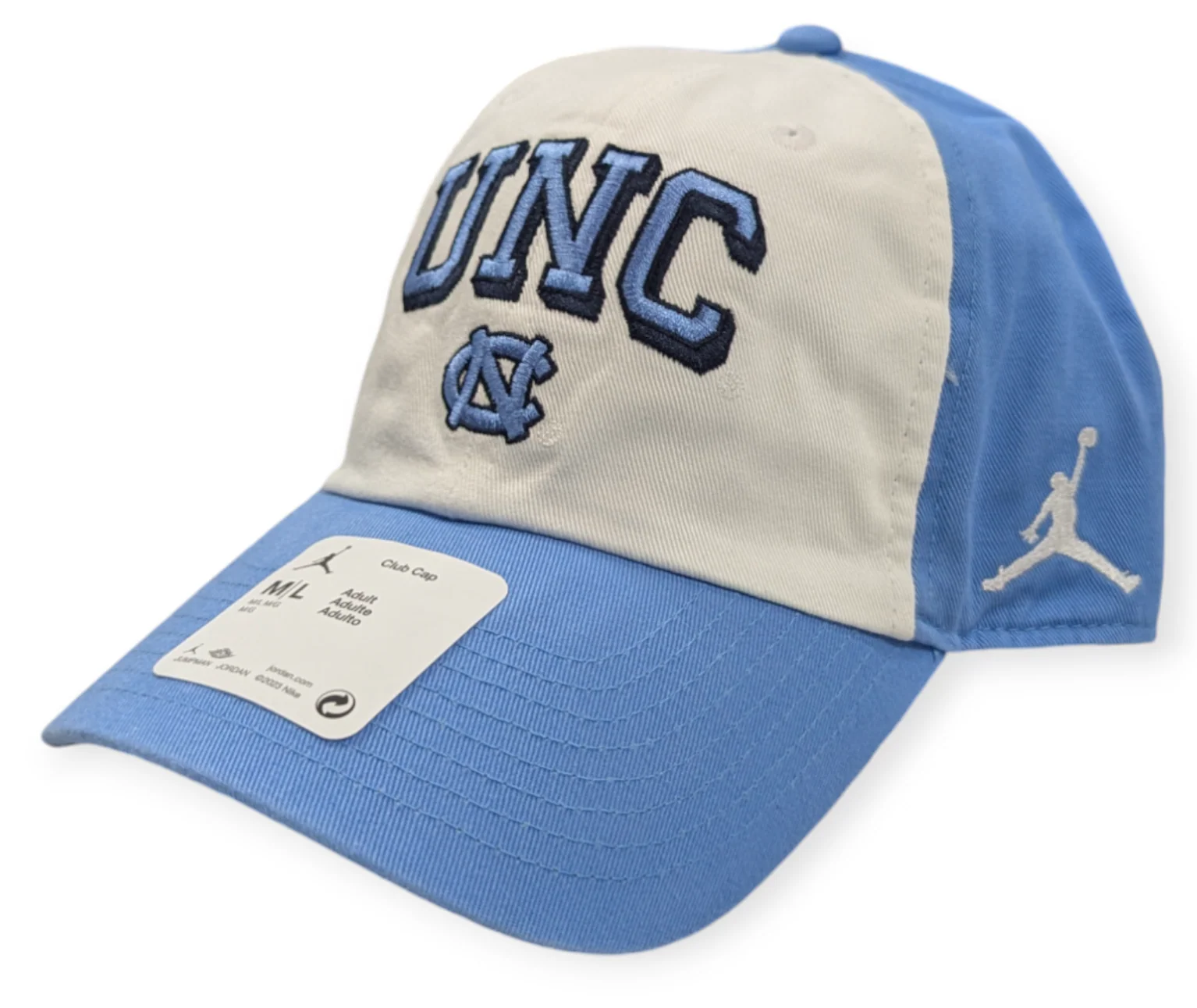 Men's Nike North Carolina Tar Heels White/Sky Blue Jumpman Club Adjustable Hat