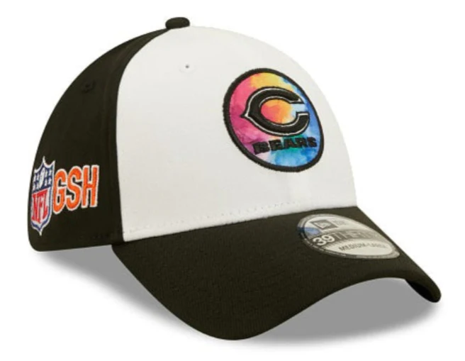 Men's Chicago Bears New Era Crucial Catch 2022 NFL Coaches Sideline Primary Logo White/Black 39THIRTY Flex Hat