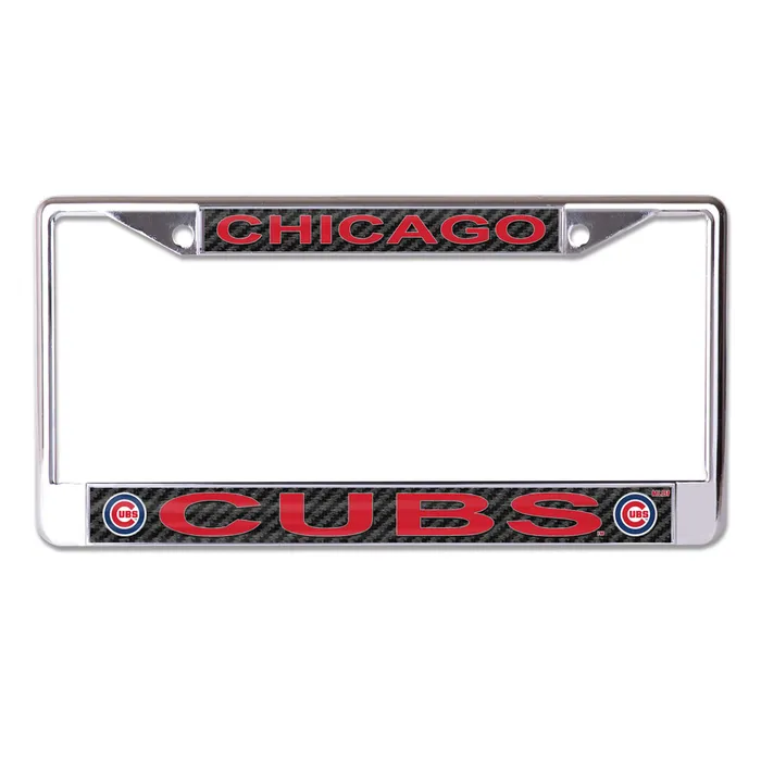 MLB Chicago Cubs Chrome Carbon Fiber License Plate Frame