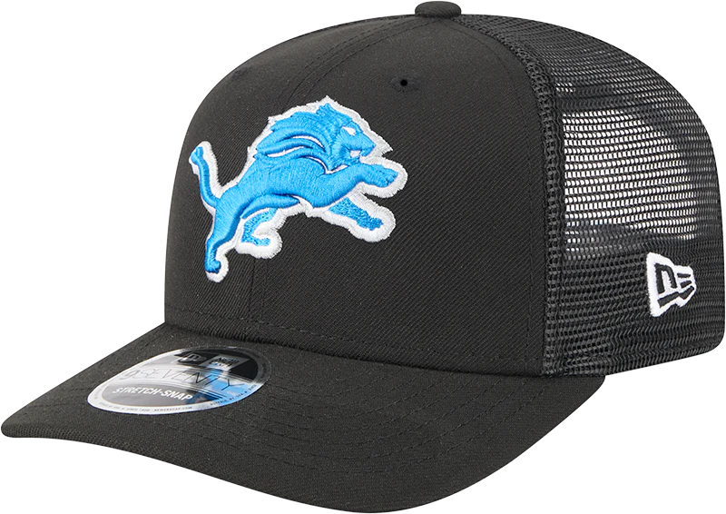 Detroit Lions New Era Black Trucker Primary 9SEVENTY Trucker Hat