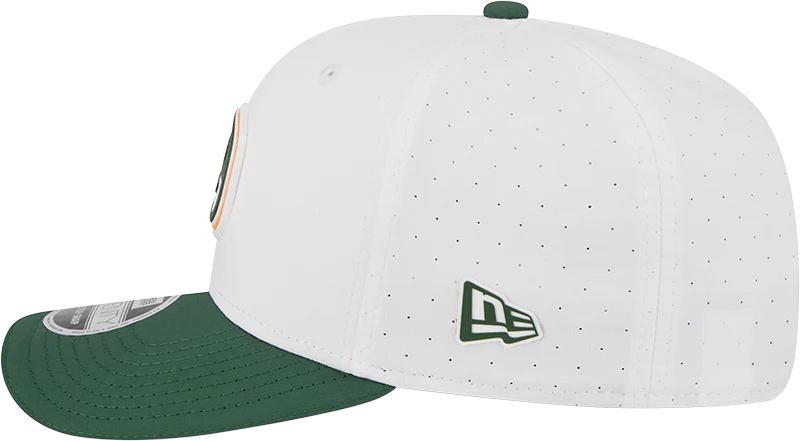 Men's Green Bay Packers New Era White/Green 2025 NFL Training Camp 9SEVENTY Adjustable Hat