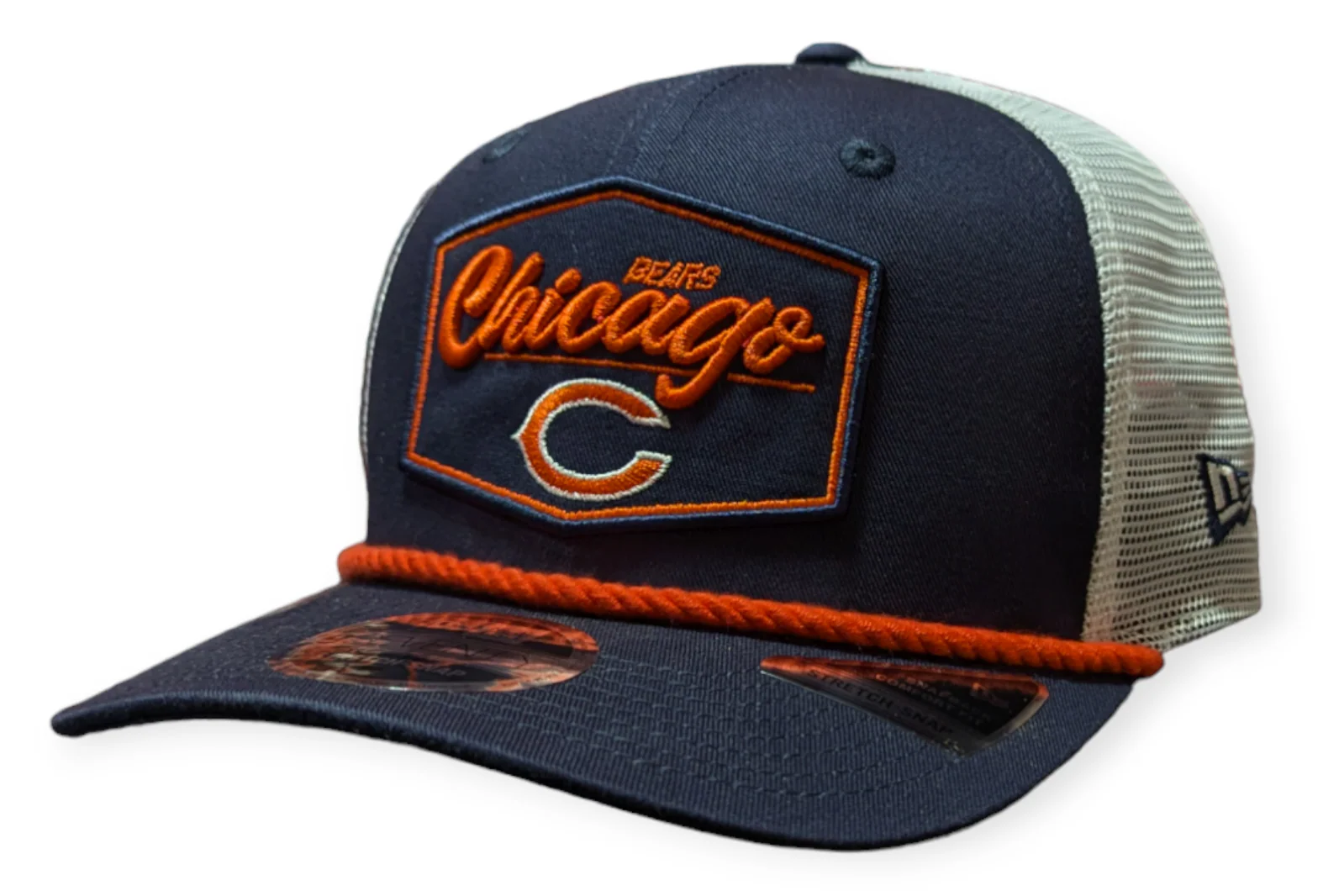 Chicago Bears New Era Navy/White Trucker Patch Secondary 9SEVENTY Trucker Hat