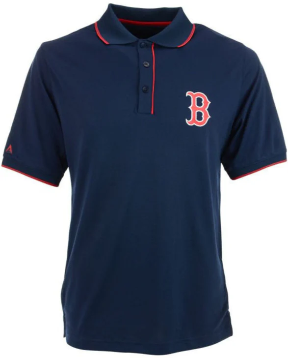 Men's MLB Boston Red Sox Navy Elite Polo Shirt By Antigua