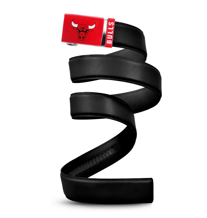 Chicago Bulls Mission Black Leather Belt