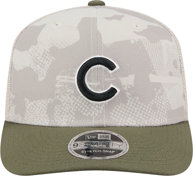 Chicago Cubs New Era Camo 2025 Armed Forces Day 9SEVENTY Trucker Hat